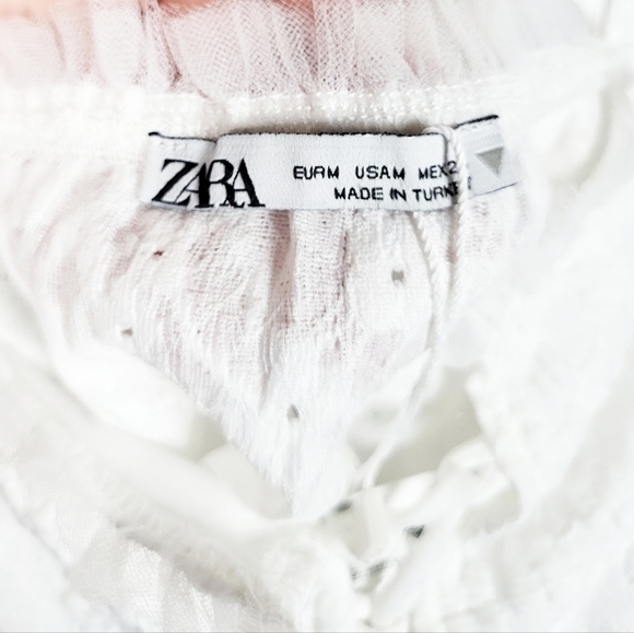 ZARA tulle lace crop top bridal bride bachelorette - Picture 6 of 8